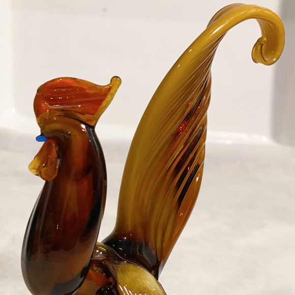 Vintage Murano Hand Blown Glass Rooster Art Figurine - Picture 12 of 13
